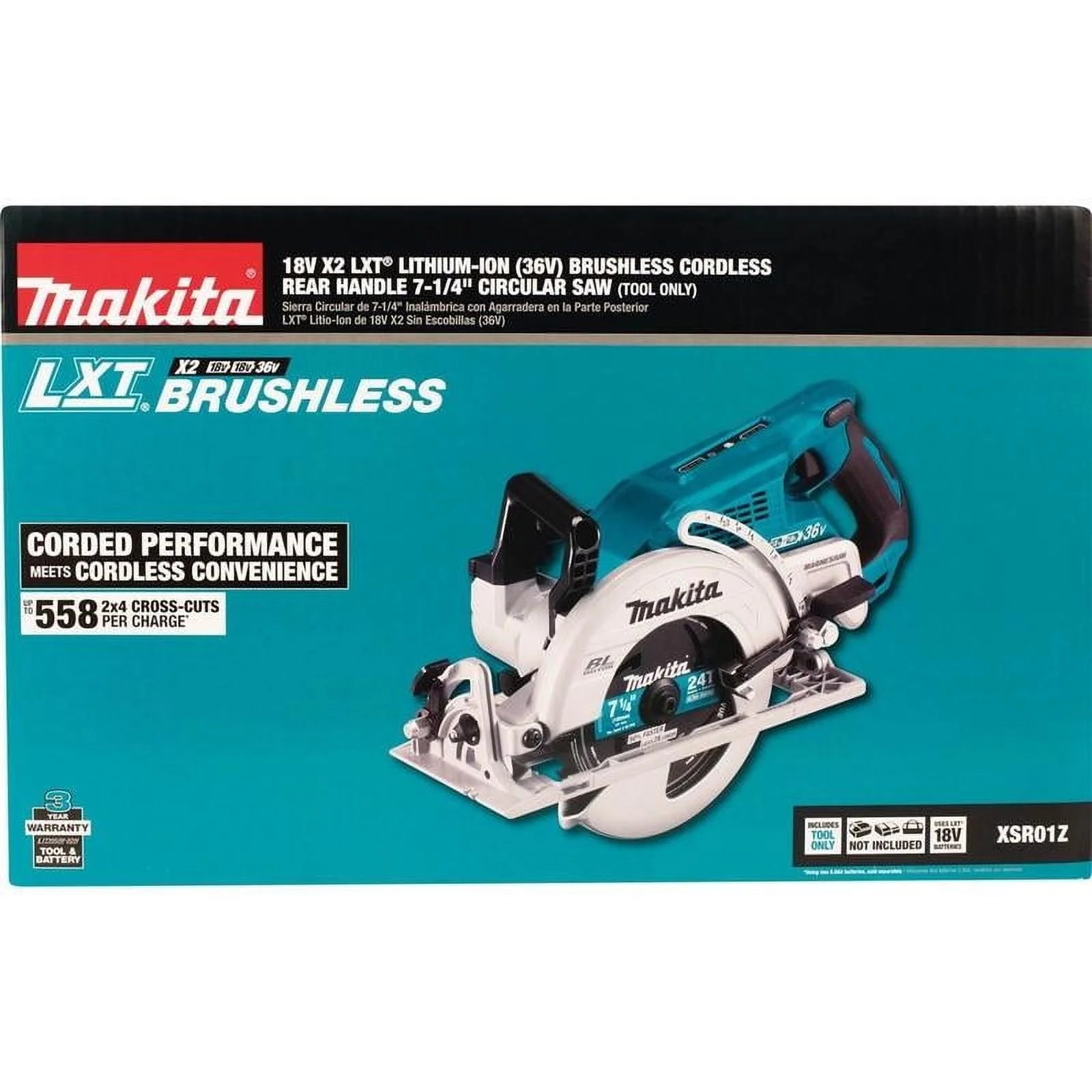Open Box Makita 18V 7-1/4 in. Cordless Brushless Circular Saw Tool Only
