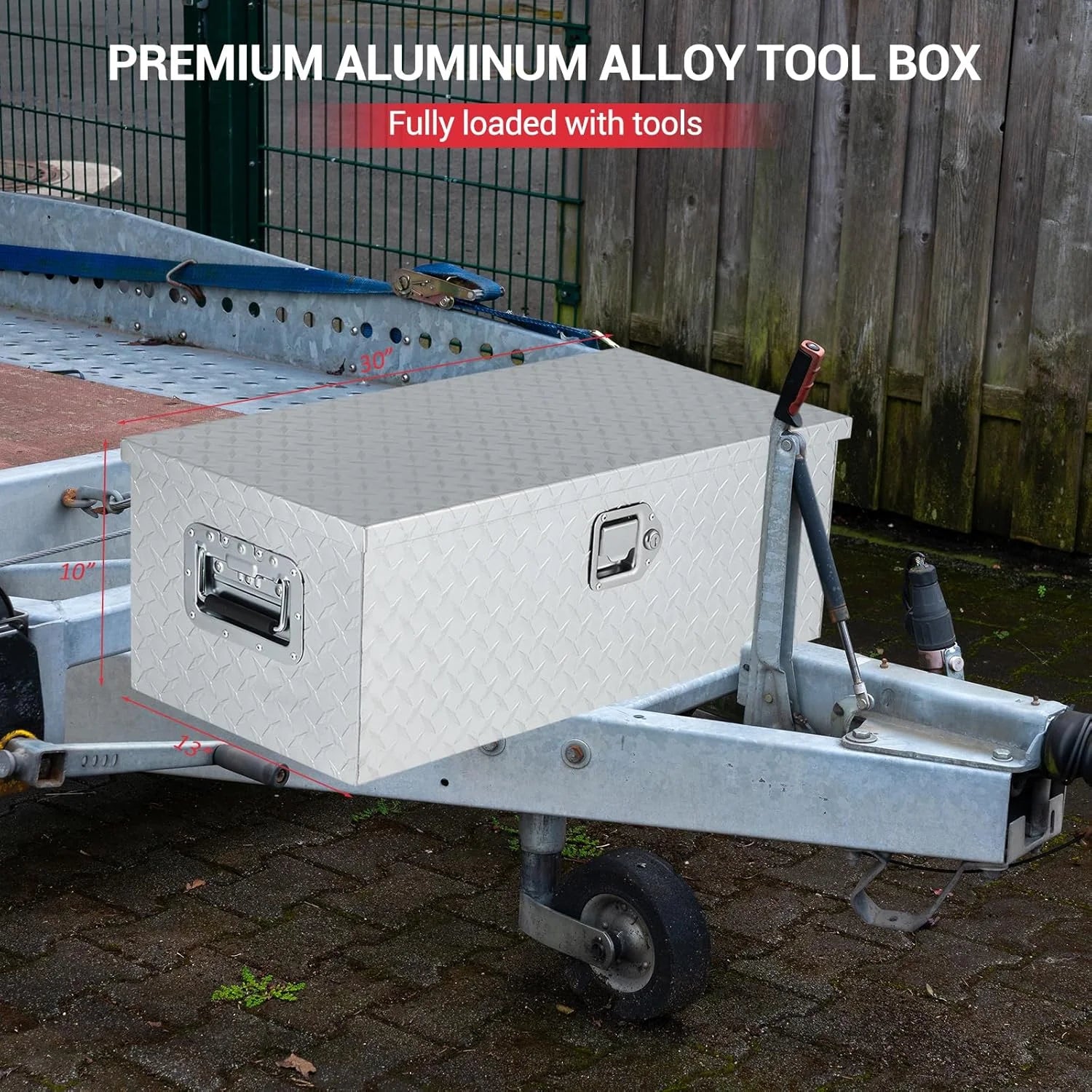 Aluminum Truck Tool Box, Truck Bed Storage Box with Security Lock and Wider Handles, Heavy Duty Waterproof Tool Box Organizer Chest for Pick Up Truck Rv Trailer