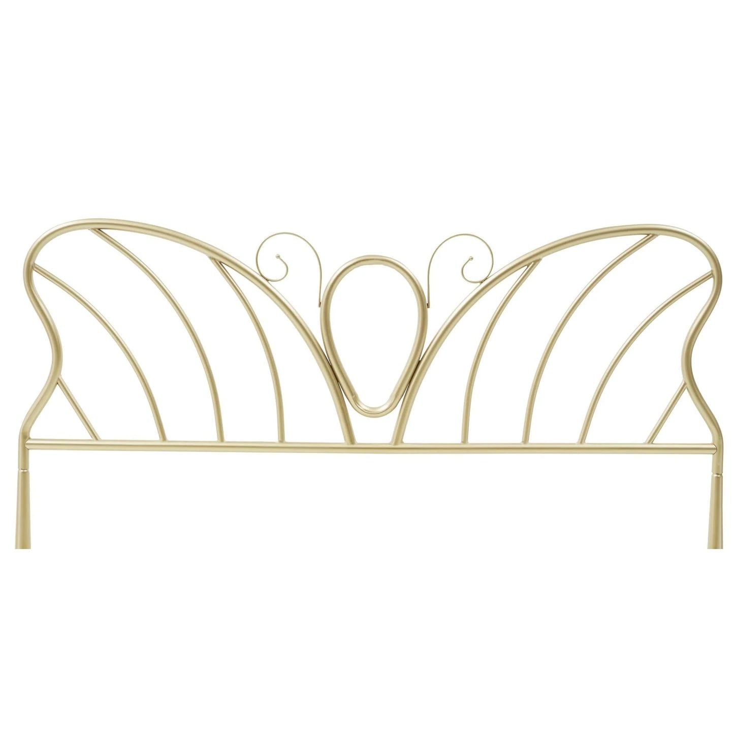 Gold Platform Queen Size Bed Frame with Headboard and Footboard, 12.6 Inches Metal Mattressfor Storage, No Box Spring Needed, Easy Assembly, Modern Design (Butterfly)