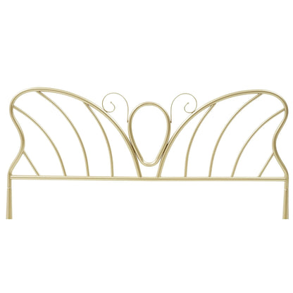 Gold Platform Queen Size Bed Frame with Headboard and Footboard, 12.6 Inches Metal Mattressfor Storage, No Box Spring Needed, Easy Assembly, Modern Design (Butterfly)