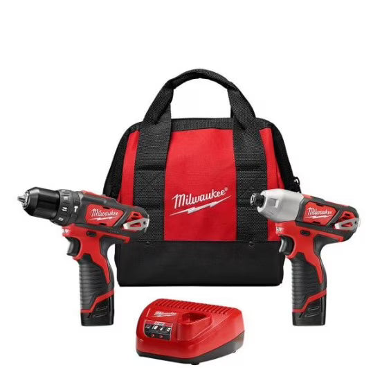 Milwaukee M18 18-Volt Lithium-Ion Brushless Cordless Compact Drill/Impact Combo Kit (2-Tool) W/(2) 2.0Ah Batteries, Charger & Bag