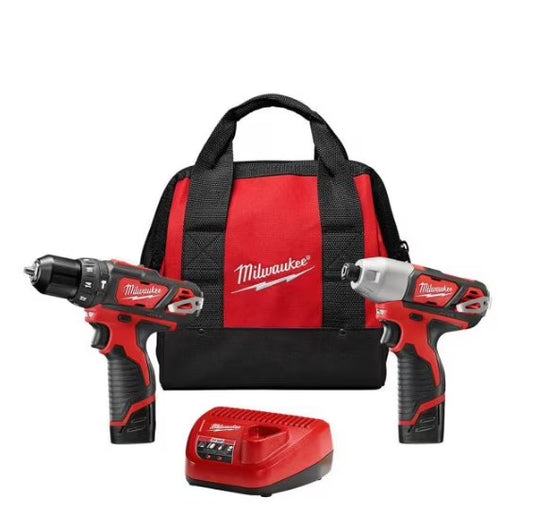 Milwaukee M18 18-Volt Lithium-Ion Brushless Cordless Compact Drill/Impact Combo Kit (2-Tool) W/(2) 2.0Ah Batteries, Charger & Bag