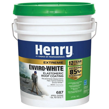Henry Elastomeric Roof Coating,4.75 gal HE687406