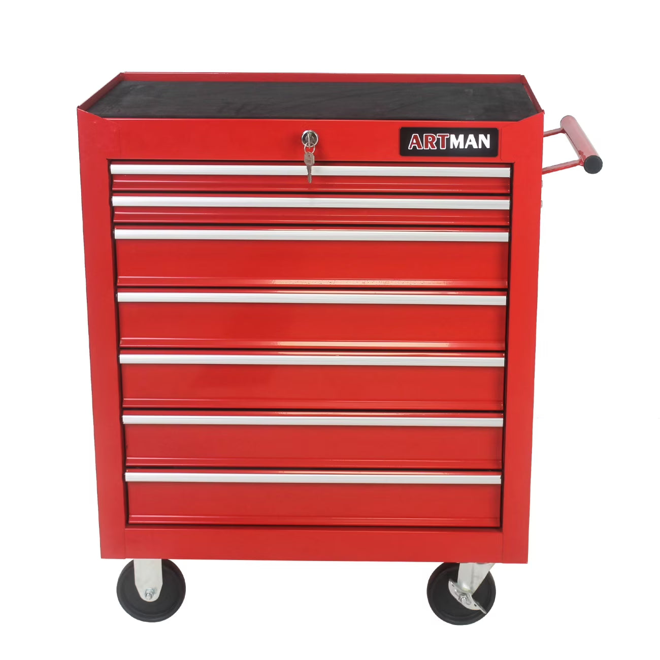 Tool Chest, 7-Tier Steel Tool Cart, 10.8 X 20 Inch Drawers Multi-functional Tool Storage Cabinet with Fixed Wheels, Extended Tray & Handle, Lockable Tool Box, for Garage Workshop