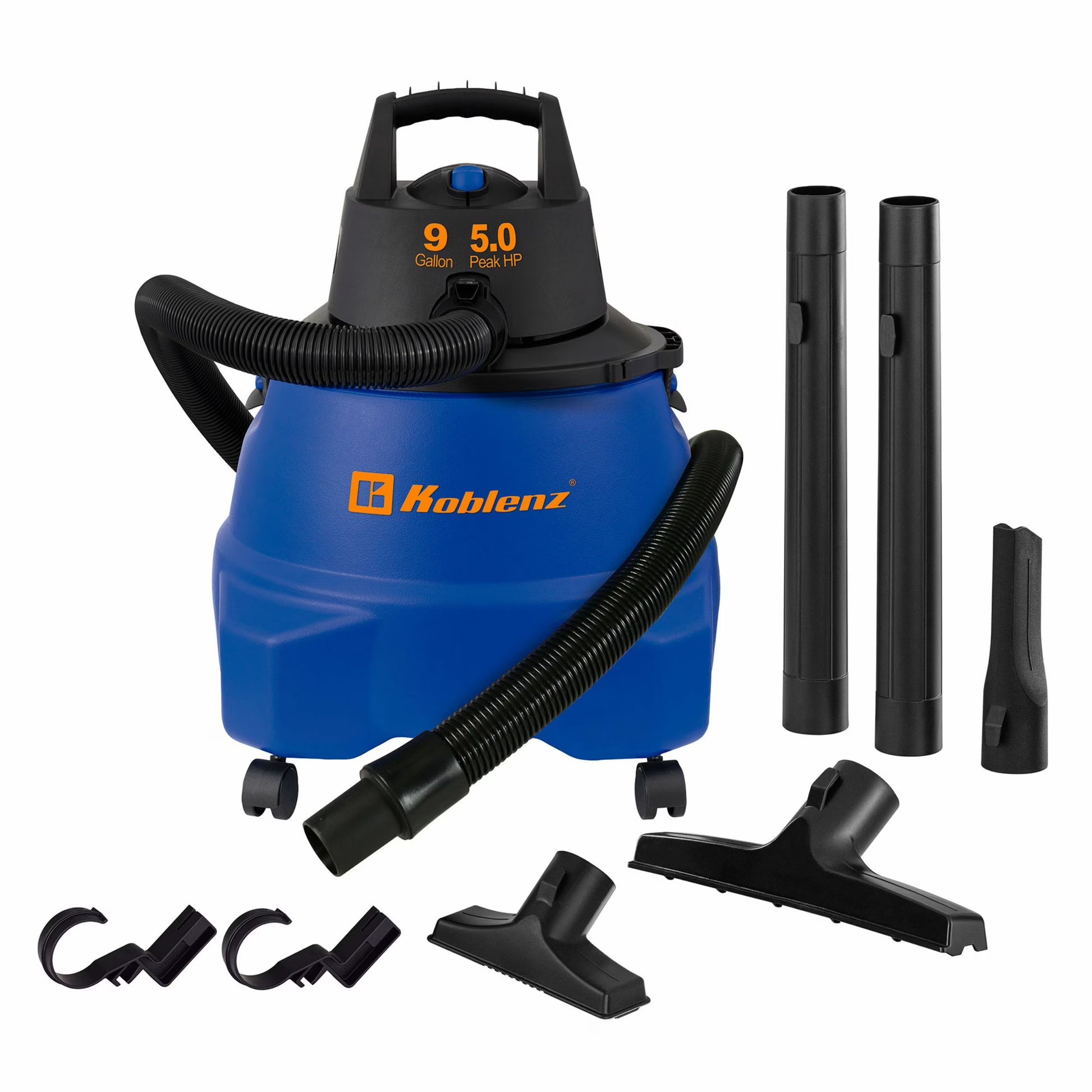 Koblenz 9 Gallon 5 Horse Power Wet/Dry Shop Vacuum, Shop Vac with Blower, Blue (WD-9 L212)