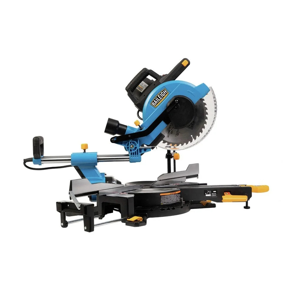 Baileigh Industrial BA9-1231858 BMS-10 15 Amp 4200 RPM 52 Degrees Left 60 Degrees Right Miter Capacity 10 in. Dual Bevel Sliding Compound Miter Saw