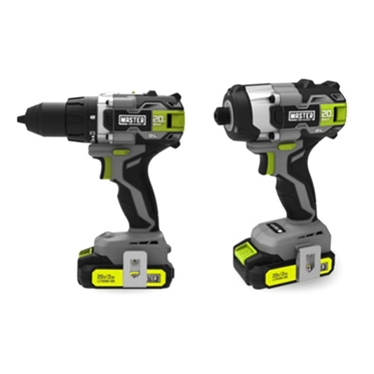 Master Mechanic 20V Cordless Brushless Drill & Impact Driver 2 Tool Kit