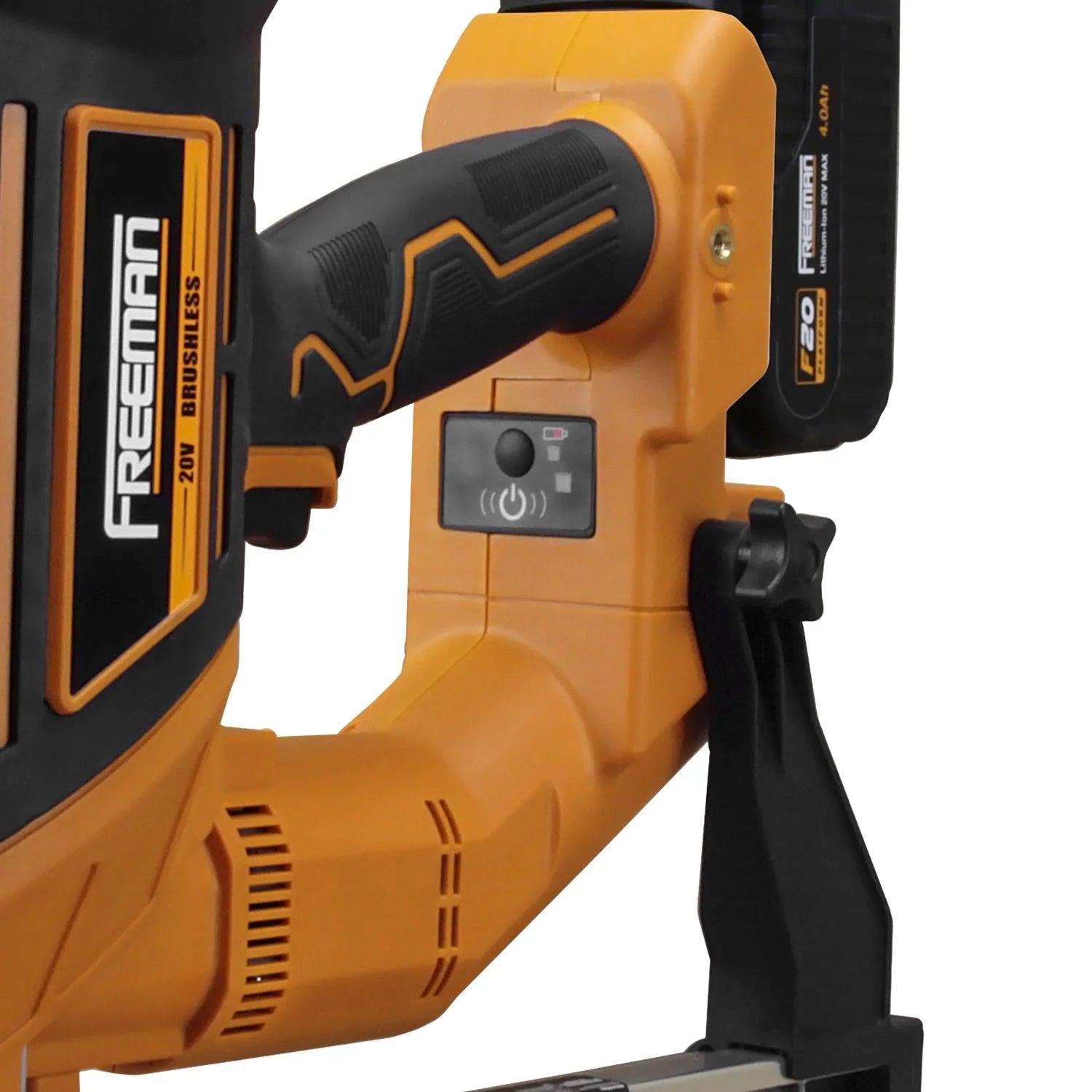 Freeman PE20VCSPN40 20 Volt Cordless and Brushless 1-1/2" Concrete Nailer Kit with Lithium Ion Battery, Charger, and Case - 750 Shots per Charge