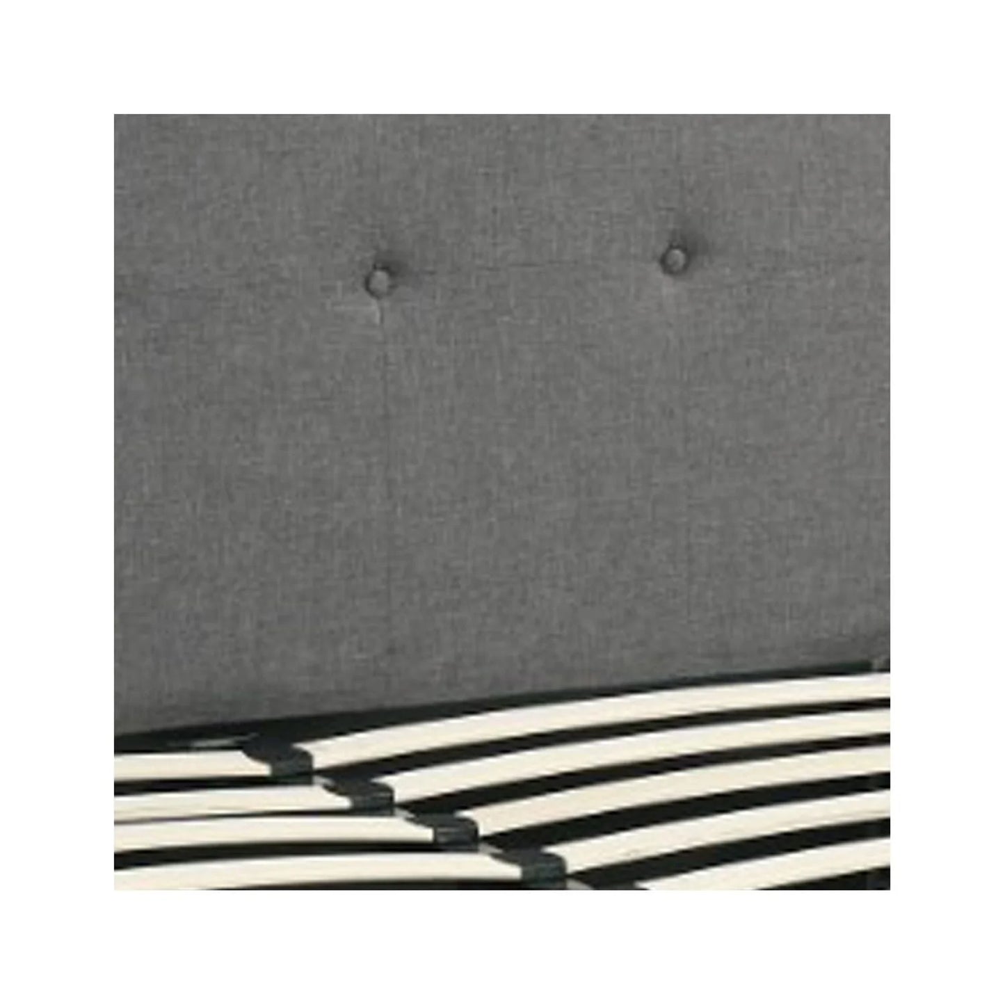 BenJara Upholstered Wooden Full Bed With Button Tufted Headboard & Lower Storage Drawer Gray