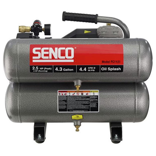 SENCO PC1131 2.5 HP Oil-Lube Twin Stack Air Compressor 4.3 gal