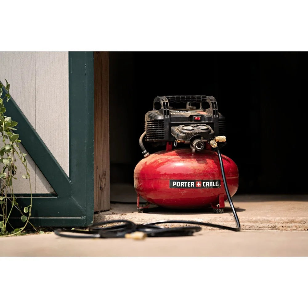 Porter-Cable C2002-ECOM 0.8 HP Oil-Free Pancake Air Compressor 6 gal