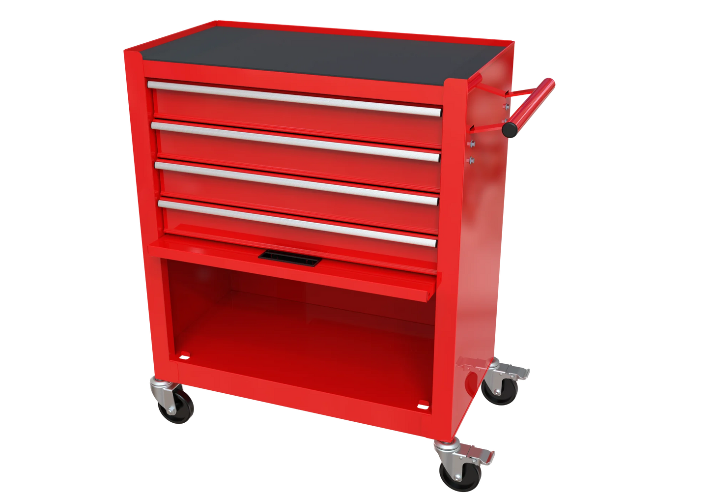 4 Drawers Rolling Tool Chest, High Capacity Tool Box with Tool Sets, Tool Chest with Lockable System and Wheels, Utility Tool Storage Cart for Workshop Mechanics Garage (Black)
