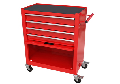 4 Drawers Rolling Tool Chest, High Capacity Tool Box with Tool Sets, Tool Chest with Lockable System and Wheels, Utility Tool Storage Cart for Workshop Mechanics Garage (Black)