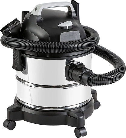 Basics Wet Dry Vacuum Cleaner, 4 Gallon Shop Vac with 3HP Motor, Stainless Steel Tank, Durable Multi-Surface Cleaner, Grey/Black