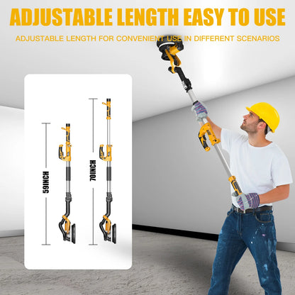 ZHJAN 880W Electric Drywall Sander with Vacuum, 5-Speed 2100RPM & LED, Adjustable Handle w/12 Sanding Discs & Dust Bag (59")