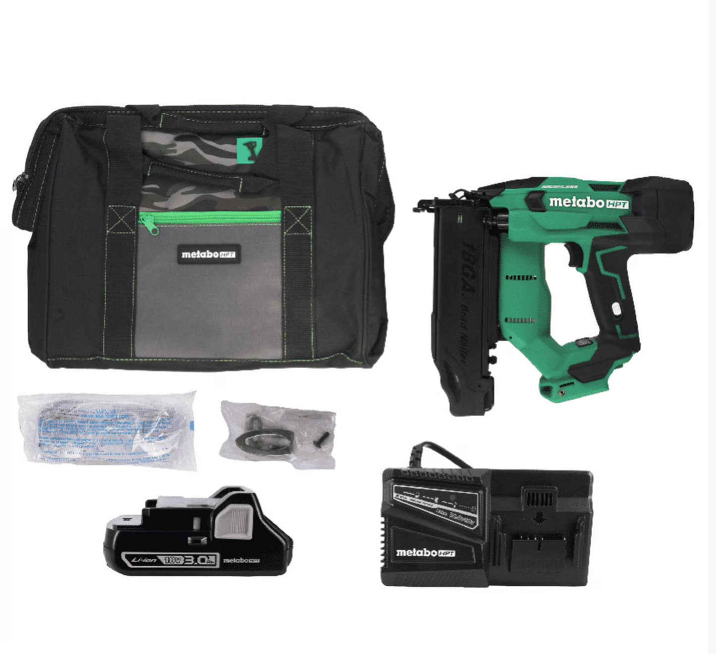Metabo HPT NT1850DFM 18V Cordless 18 GA 5/8 to 2 in Brad Nailer Kit
