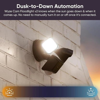 Wyze Floodlight Camera v2, 2800-Lumen LEDs, 2K HD Outdoor Security Camera, 160 Deg View, Motion Activated Light, 105db Siren, Color Night Vision, Wired