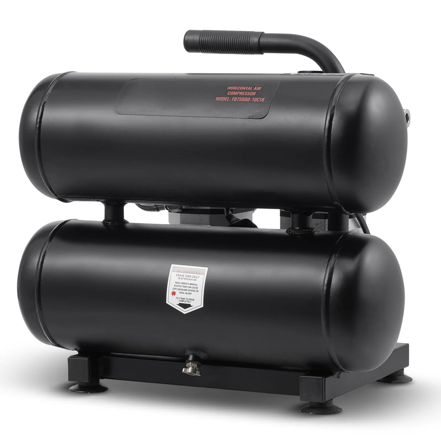KFFKFF Air Compressor with 4.6 Gallon Steel Tank, 1HP & 2.2 CFM@90 PSI, Oil-Free Operation & Maximum 120PSI, 80dB Quiet Portable Unit for Auto Maintenance, Tire Filling, and Spray Paint Jobs
