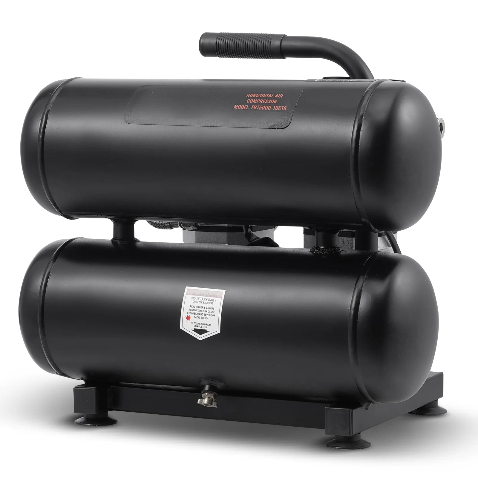 KFFKFF Air Compressor with 4.6 Gallon Steel Tank, 1HP & 2.2 CFM@90 PSI, Oil-Free Operation & Maximum 120PSI, 80dB Quiet Portable Unit for Auto Maintenance, Tire Filling, and Spray Paint Jobs