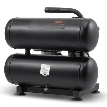 KFFKFF Air Compressor with 4.6 Gallon Steel Tank, 1HP & 2.2 CFM@90 PSI, Oil-Free Operation & Maximum 120PSI, 80dB Quiet Portable Unit for Auto Maintenance, Tire Filling, and Spray Paint Jobs