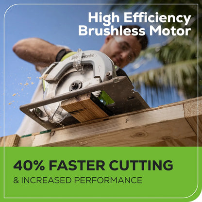 Greenworks 24V 7-1/4-inch Brushless Circular Saw, Battery Not Included, 1501202AZ