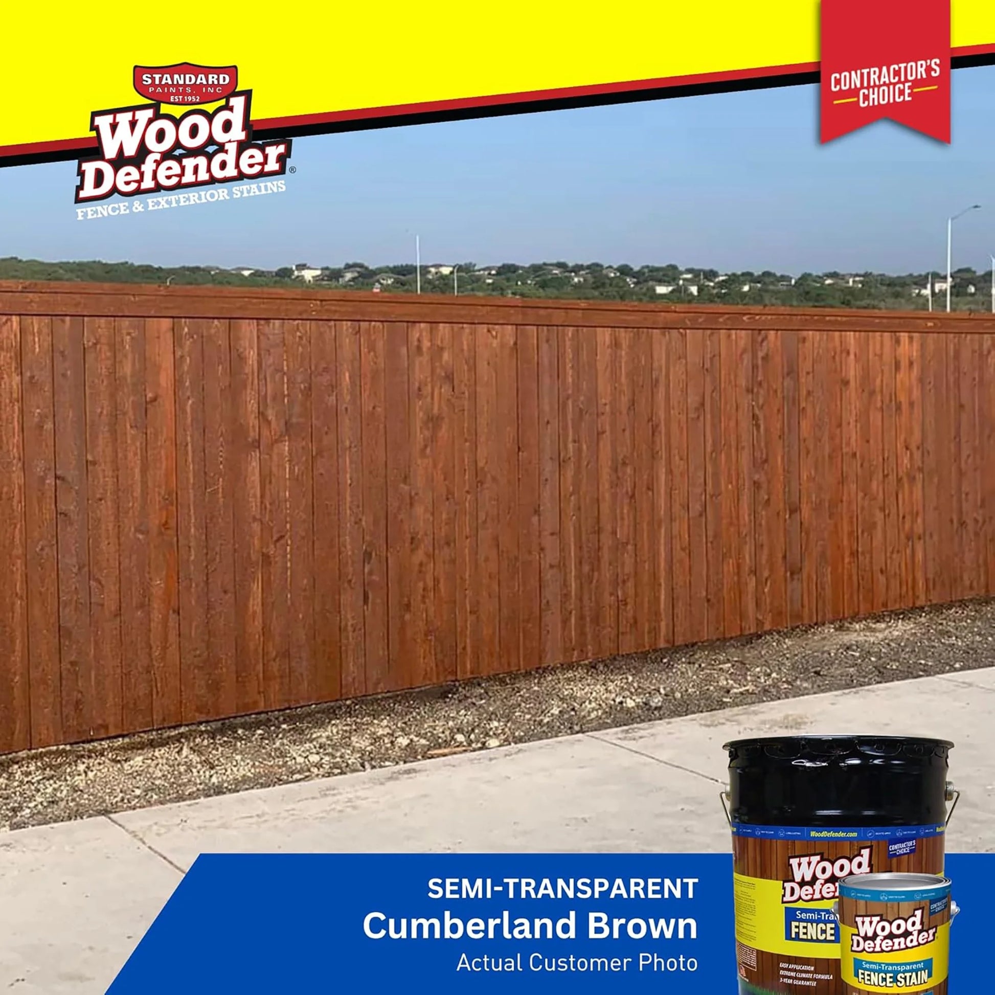 Wood Defender Semi-transparent Fence Stain CUMBERLAND BROWN 5-gallon