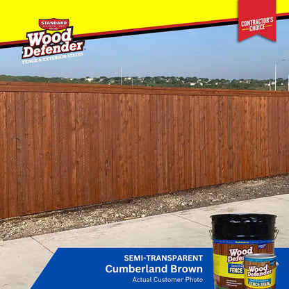 Wood Defender Semi-transparent Fence Stain CUMBERLAND BROWN 5-gallon