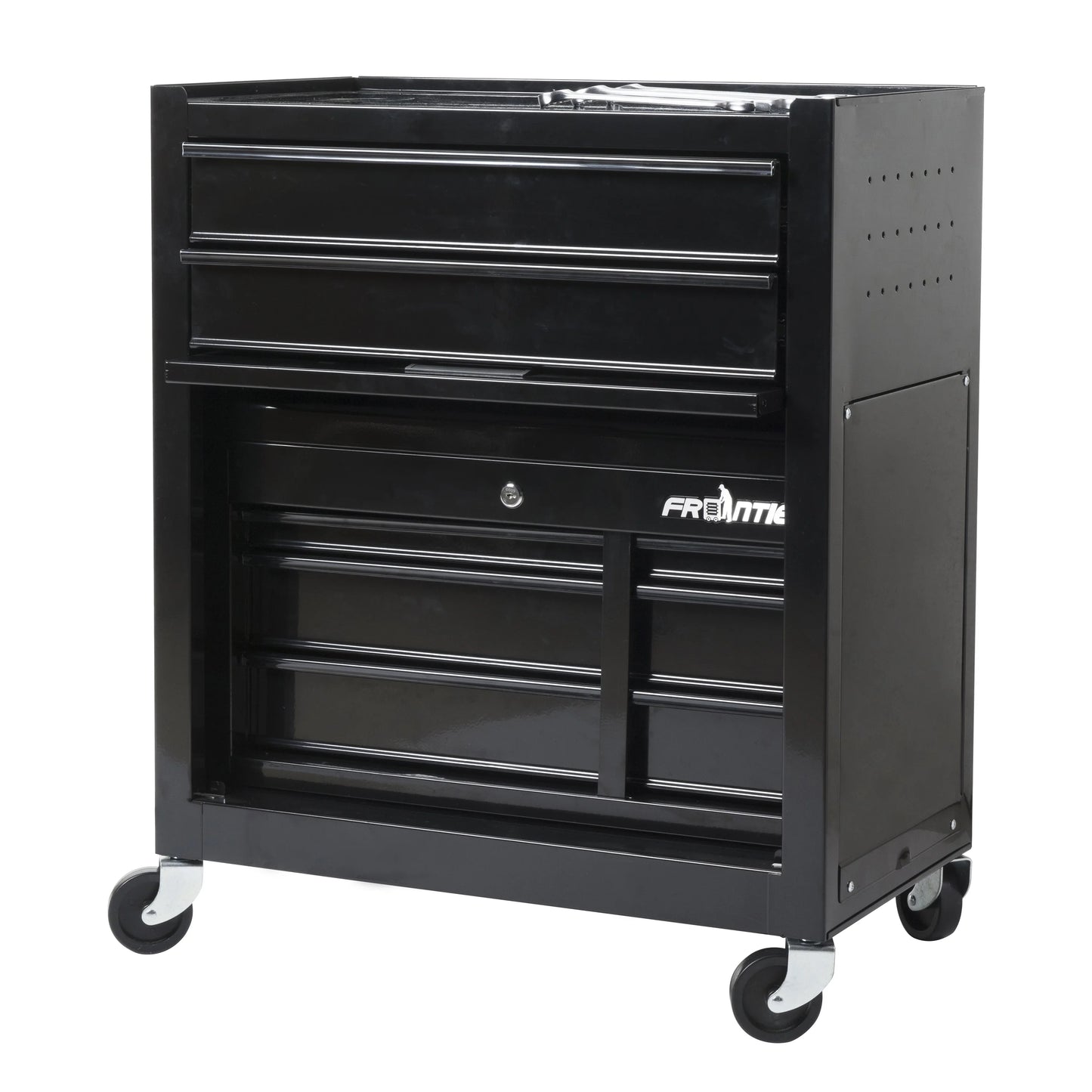 Frontier 24-inch 5-Drawer Rolling Tool Chest and Cabinet Combo, Steel, Black