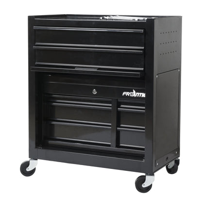 Frontier 24-inch 5-Drawer Rolling Tool Chest and Cabinet Combo, Steel, Black