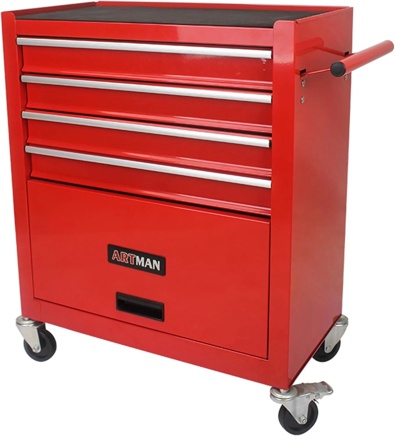 Noaman 4-Drawer Rolling Tool Cart w/Lockable Interlock System - Steel Mechanic Tool Chest for Garage & Workshop