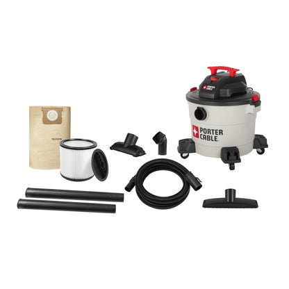 Porter Cable 10 Gallon 5HP Portable Poly Wet/Dry Vacuum PCX18604P-10A