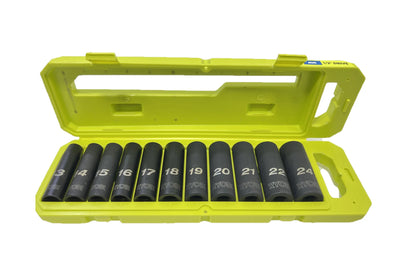 RYOBI 1/2 in SAE & Metric Deep Impact Socket Set, 6 Point (22-Piece)