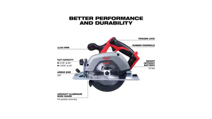 Open Box Milwaukee 2695-27SH M18 18-Volt Lithium-Ion Cordless Combo Kit 7-Tool with 2-Batteries, Charger and Tool Bag