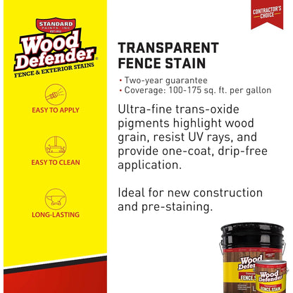 Wood Defender Transparent Fence Stain SADDLE TAN 5-gallon