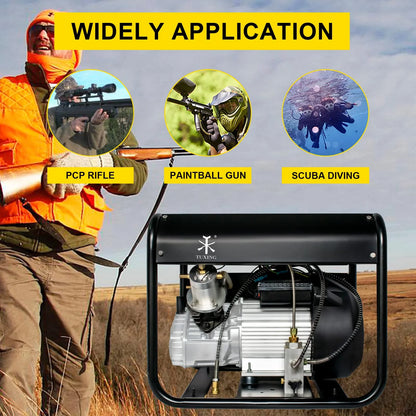 TUXING 4500Psi Pcp Compressor,Double Cylinder Scuba Air Compressor,Manually Stop Version,High Pressure Air Pump for Air Rifle Gun 6.8L Scuba Tank,Paintball Gun 30Mpa 110V(TXED011)