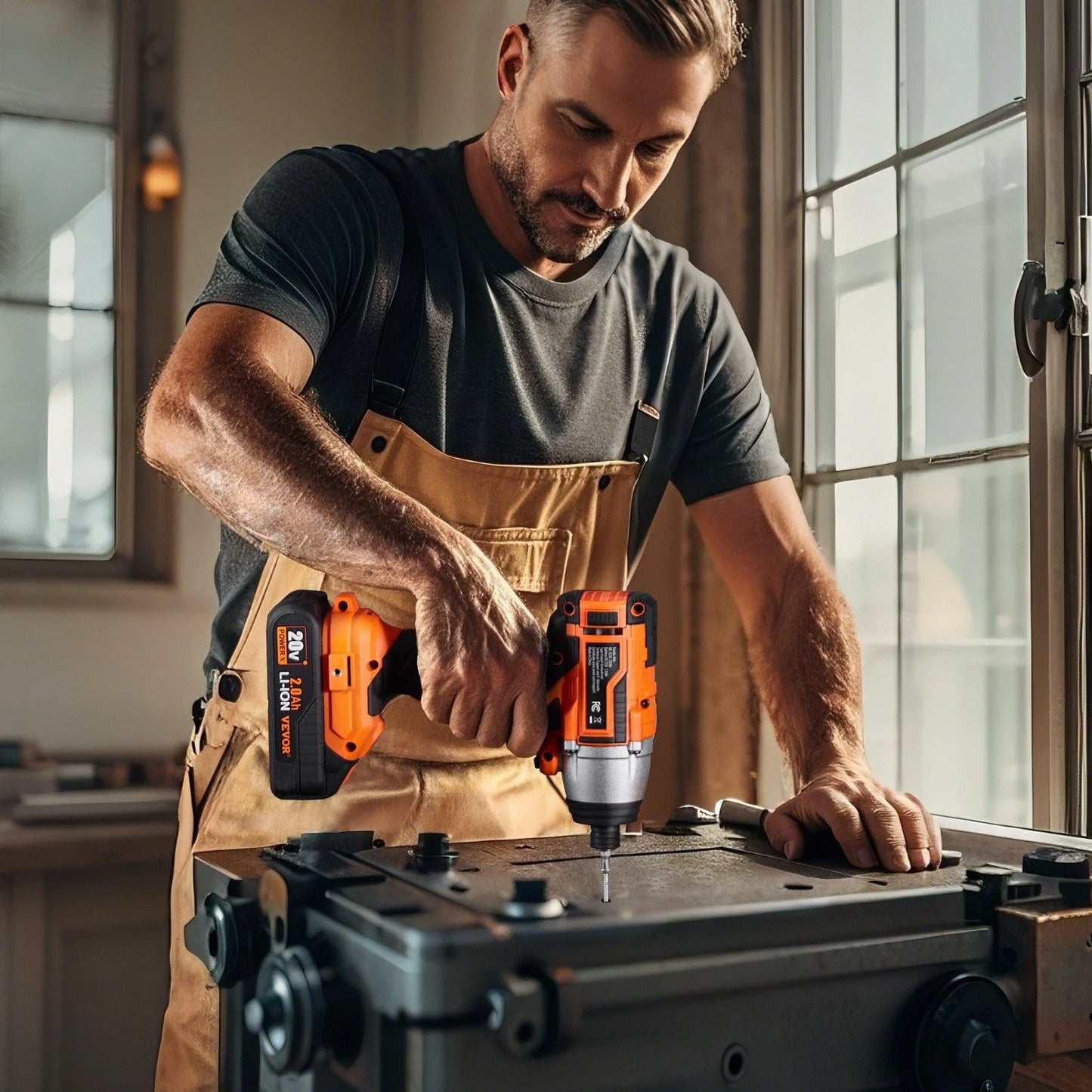 Tool Combo Kit Max 20V Cordless 2-Tool Set with 1/2 in Drill, 1/4 in Impact Driver, Brushless Motor, LED Light, and 2.0Ah Batteries for Professional DIY, Renovation, Repair, and Construction
