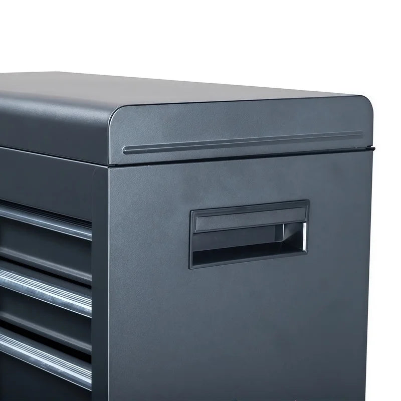Gundir 4-Drawer Rolling Tool Chest with Lockable Wheels, 2 in 1 Storage Cabinet and Detachable Top Box for Garage Workshop Automotive Repair, Black