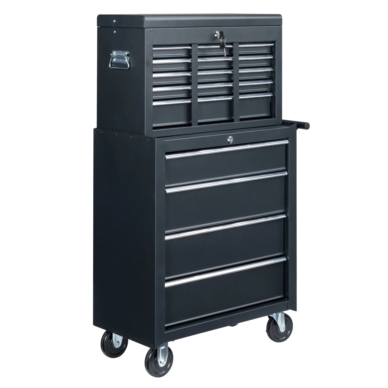 IVV Tool Storage Box Chest with 5 Drawers Steel Repair Tool Box with Lock and Key, Black