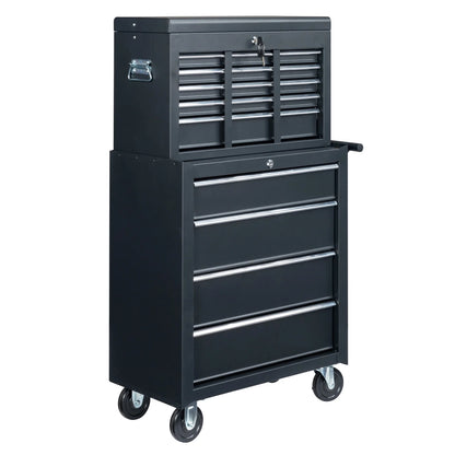 IVV Tool Storage Box Chest with 5 Drawers Steel Repair Tool Box with Lock and Key, Black