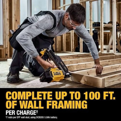 Dewalt DCN930P1 20V MAX Brushless Lithium-Ion 30-Degree Cordless Paper Tape Framing Nailer Kit 5 Ah
