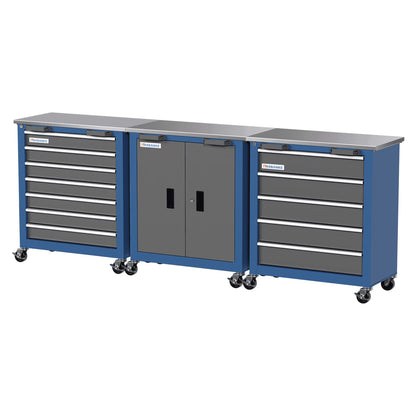 LARBANKE 5 Drawer Rolling Tool Chest, Metal Tool Cabinet with Wheels, Drawers with Padding, Can Be Combined