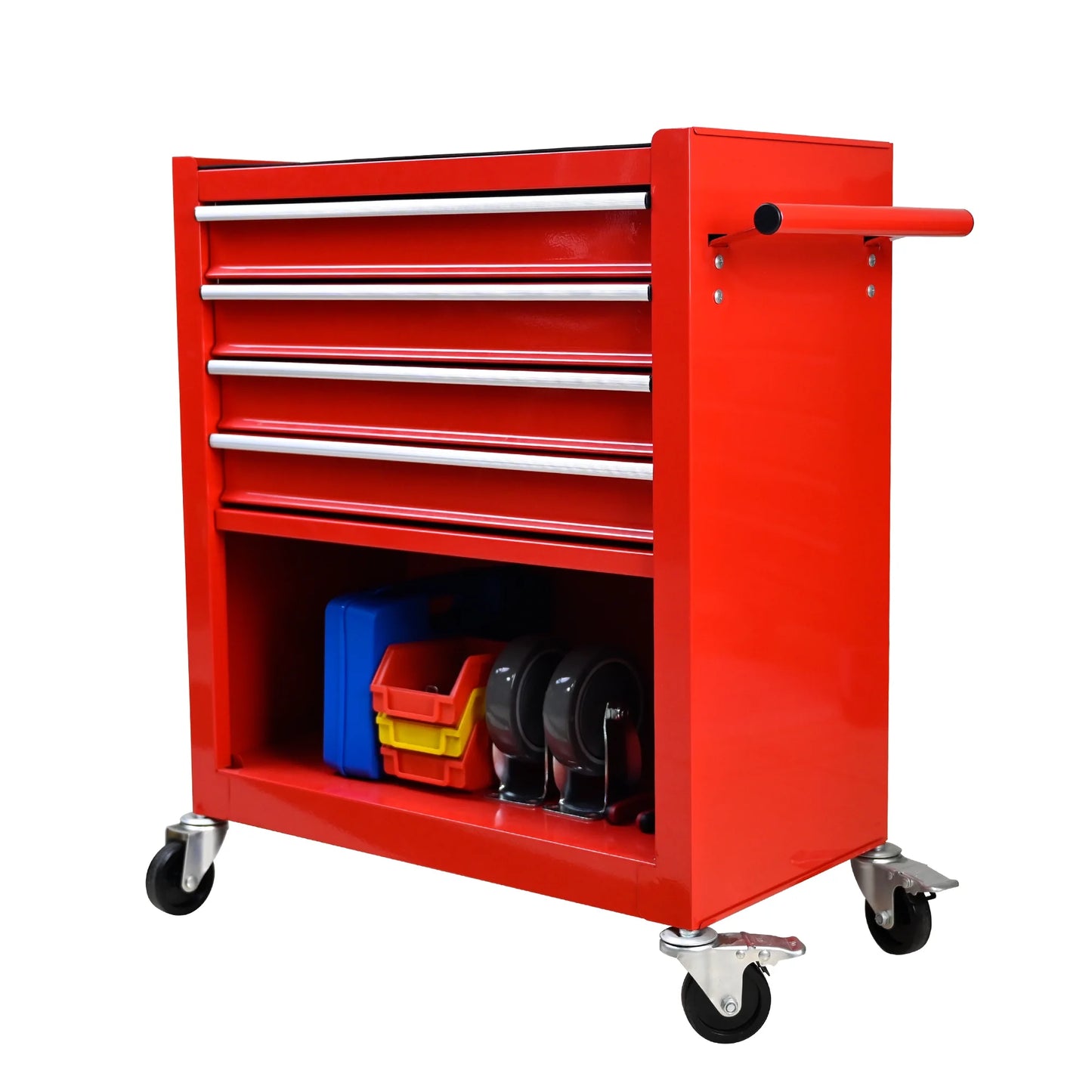 Noaman 4-Drawer Rolling Tool Cart w/Lockable Interlock System - Steel Mechanic Tool Chest for Garage & Workshop