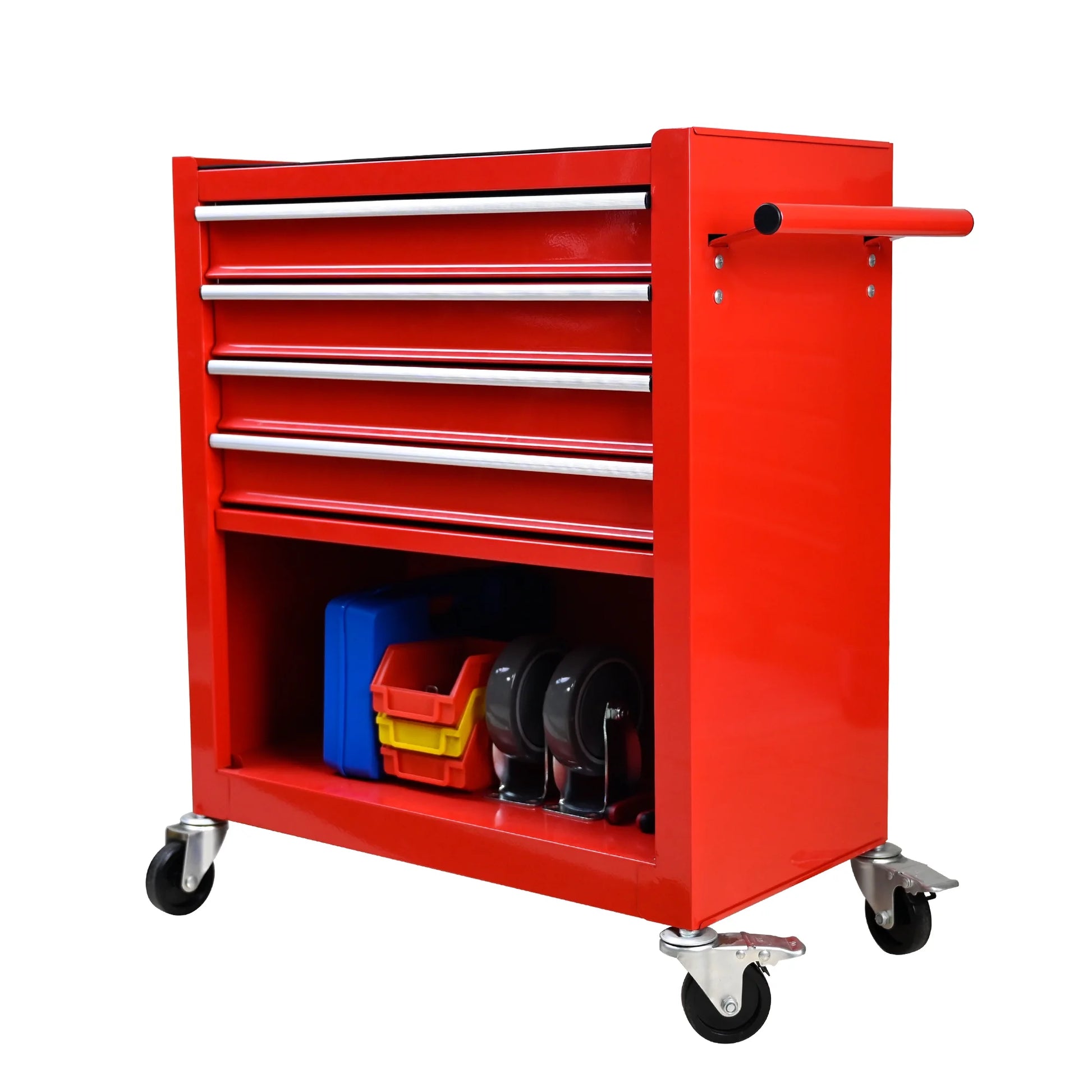 Noaman 4-Drawer Rolling Tool Cart w/Lockable Interlock System - Steel Mechanic Tool Chest for Garage & Workshop