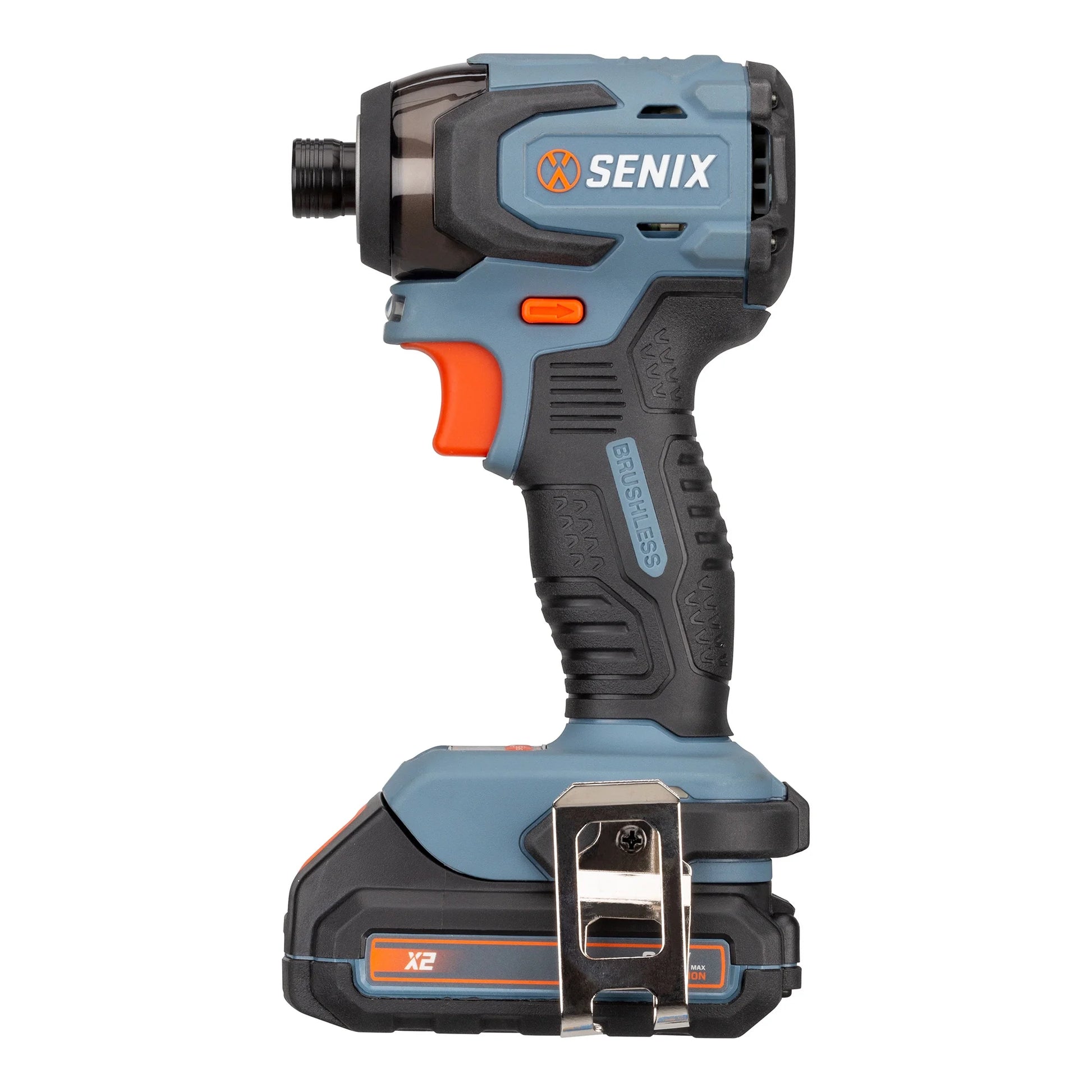 SENIX 20 Volt Max* 2-Piece Cordless Brushless Combo Kit, 1/2-Inch Hammer Drill Driver & 1/4-Inch Impact Driver (2 x Batteries, 1 x Charger and Soft Bag Included) S2K2B2-02