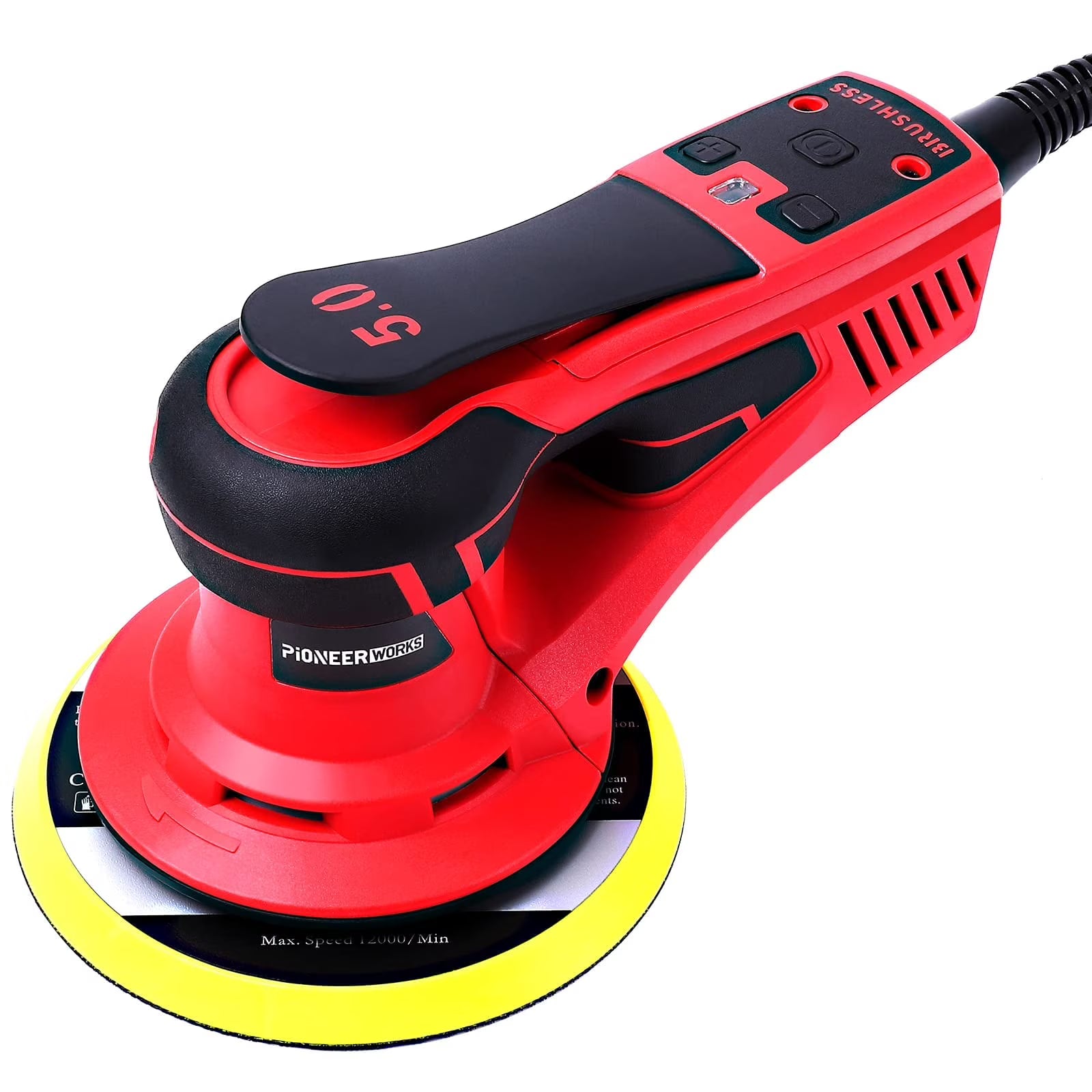 Huisuilinss Electric Random Orbital Sander,6" Palm Sander With Powerful 350W & Low Vibration,10000 RPM Variable Speed For Woodworking Polishing Carpentry