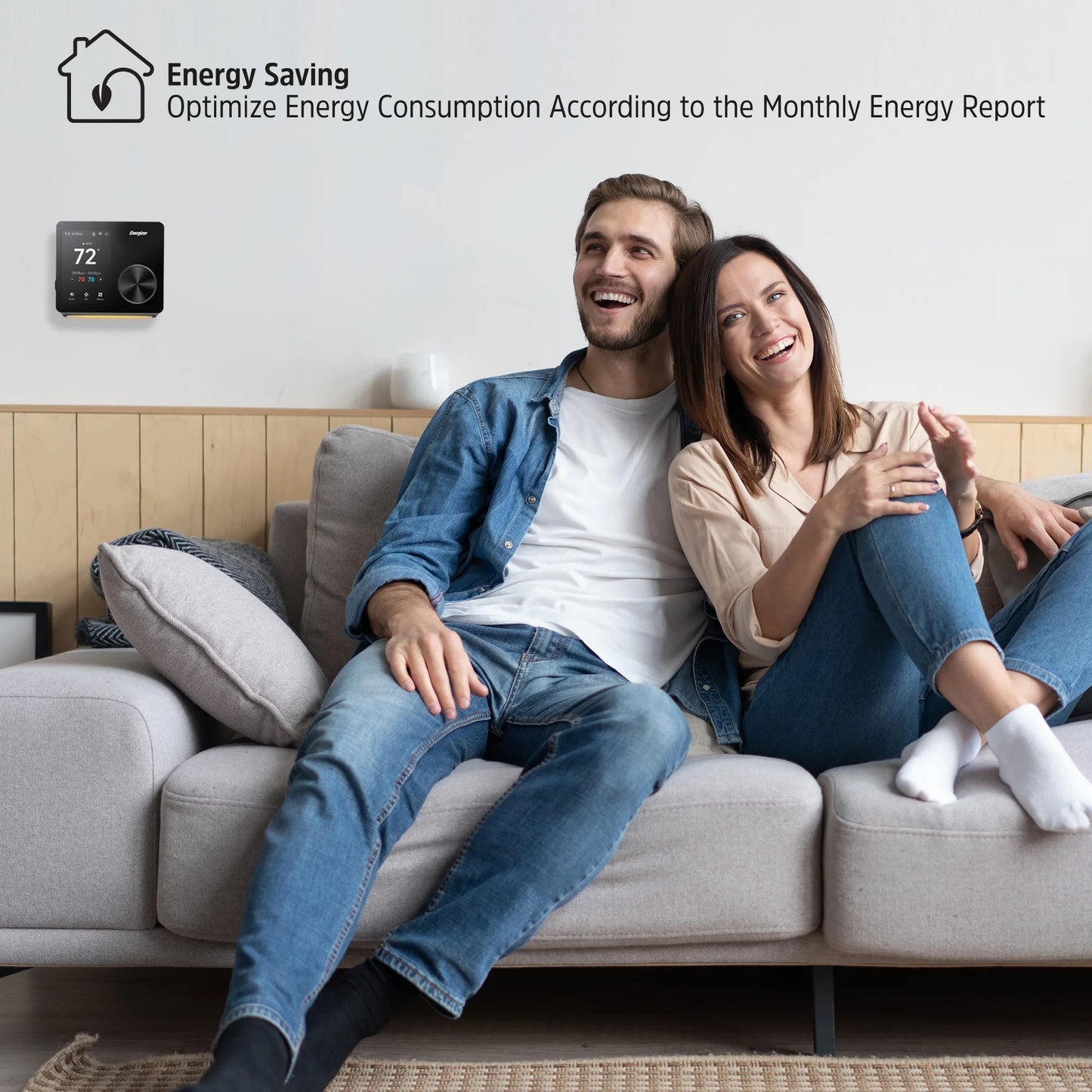 Energizer Smart Thermostat, Programmable Dual Band Wi-Fi Thermostat with 3.5? Color Touch Screen
