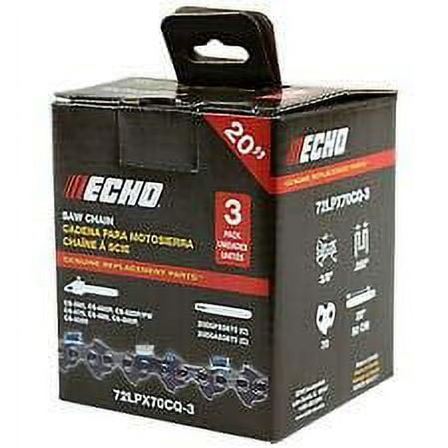 Echo 3 Pack Genuine OEM 20" Cutting Chain for CS-620P Saw - 72LPX70CQ-3PK