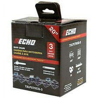 Echo 3 Pack Genuine OEM 20" Cutting Chain for CS-620P Saw - 72LPX70CQ-3PK
