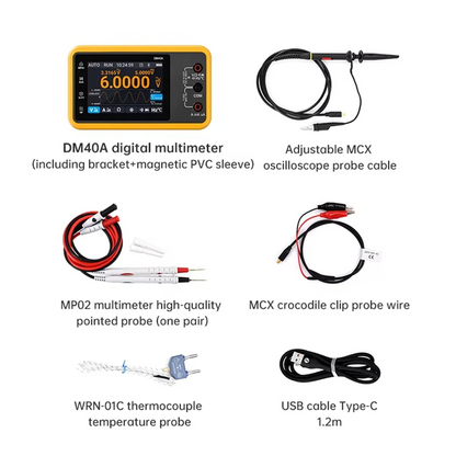 DM40 Digital Oscilloscope Multimeter Signal Generator 50M Sample Rate Voltage Diode Handheld Automotive Tools,E