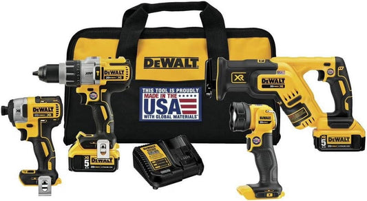 DEWALT 20V MAX XR Cordless Drill Combo Kit, 4-Tool DCK494P2